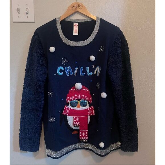 Holiday Time Sweaters - Chillin Penguin Tacky Christmas Sweater